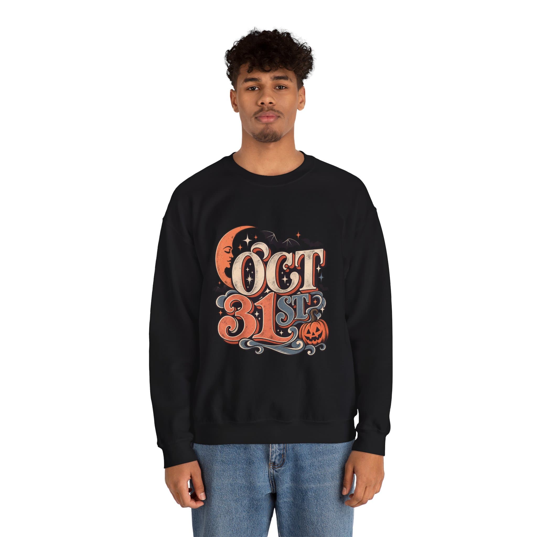 Oct 31st Halloween moon sweatshirt